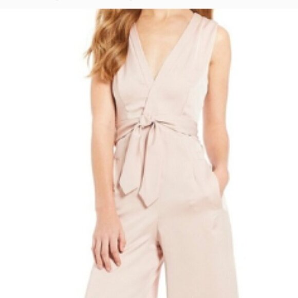 Gianni Bini Rose Vivian Deep VNeck Jumpsuit Size Medium - Picture 4 of 15